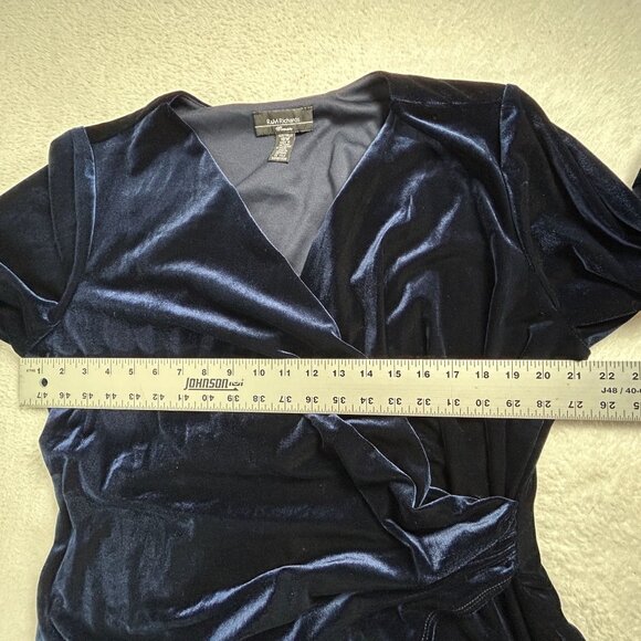 R&M Richards 5471W Womens Plus Size 18W Velvet Ruched Formal Evening Dress New - Picture 7 of 10